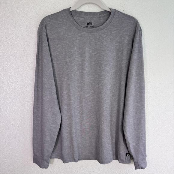 REI Active Pursuits Shirt Mens Medium Long Sleeve UPF 50 Thumbholes Gray NEW - Picture 1 of 12
